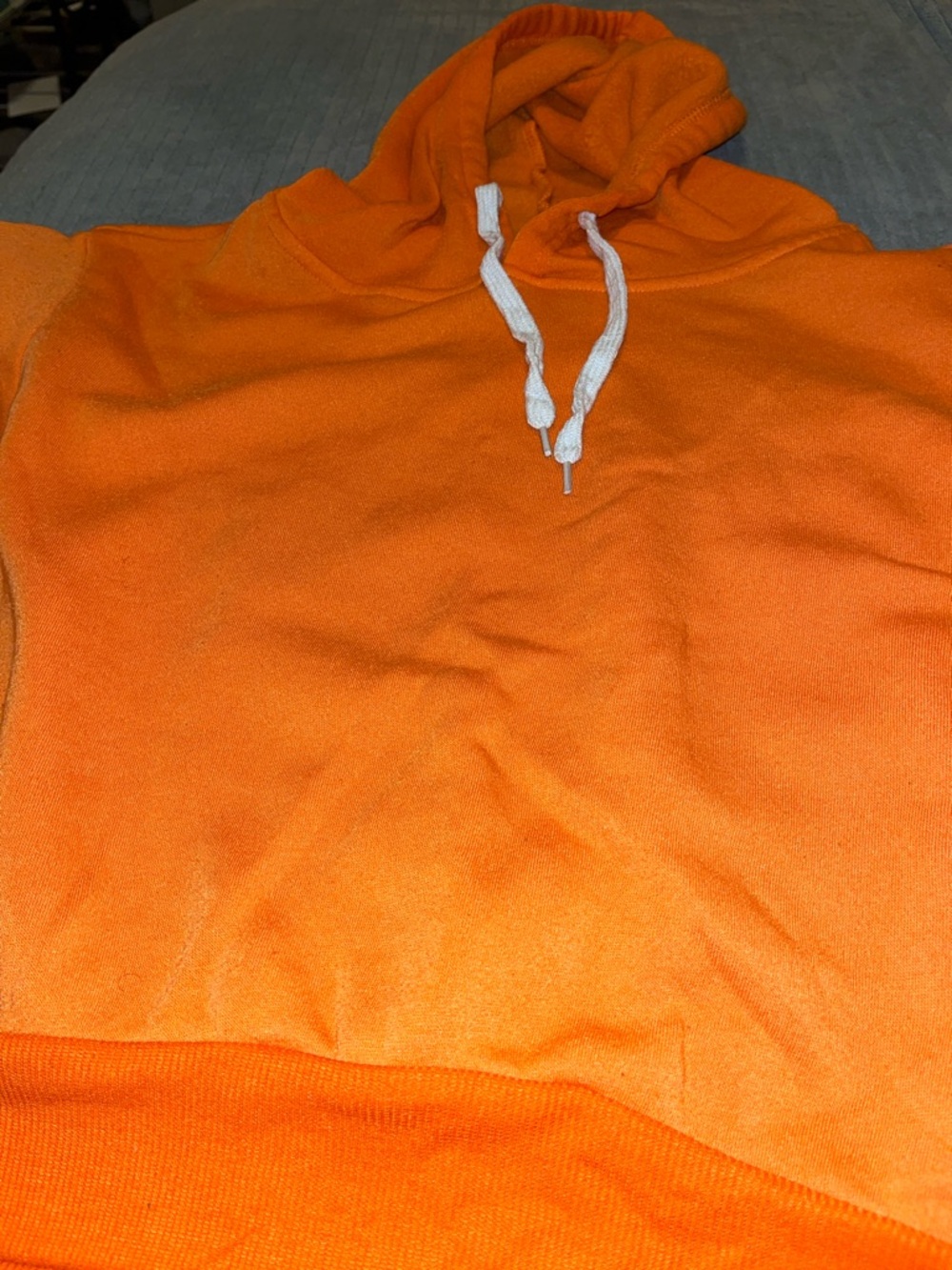 Women's Orange Hooded Pullover Sweatshirt - Casual Fleece Hoodie